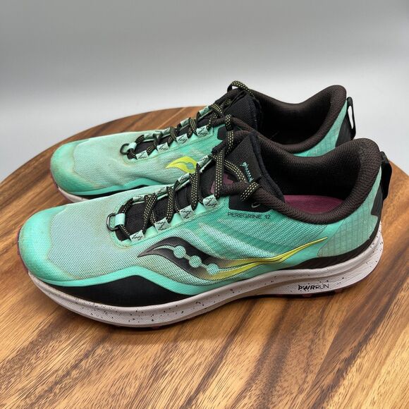 Saucony Trail Peregrine-12 Running Shoes Womens 10 Cool Mint Green Sneakers - Picture 3 of 8